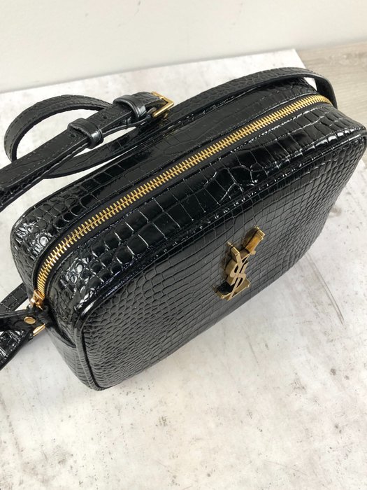 Saint Laurent - Lou Medium Croc - Skuldertaske