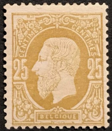 Belgien 1875 - Leopold II: 25c Bister oliven - POSTFRIS - OBP/COB 32