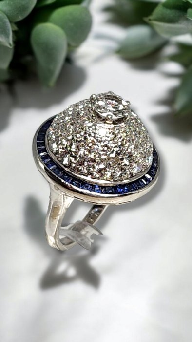 Ring Platin, Smuk Art Deco Platinum  3,0 diamantring Frankrig omkring 1930 -  3.00ct. tw. Diamant (Natur)  - Diamant