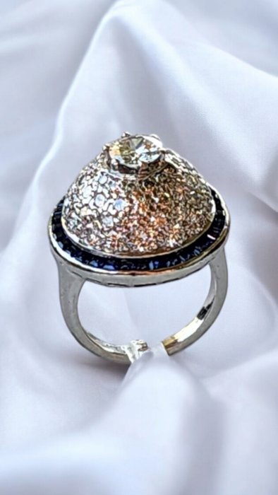 Ring Platin, Smuk Art Deco Platinum  3,0 diamantring Frankrig omkring 1930 -  3.00ct. tw. Diamant (Natur)  - Diamant