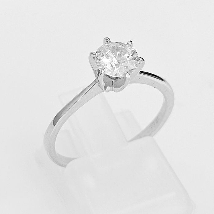 Forlovelsesring - 14 karat Hvidguld -  0.79ct. tw. Diamant (Natur) - D-E/SI2