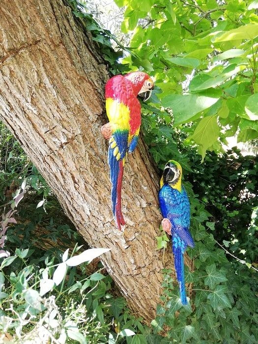 Statuette - Parrots on a tree (2) - Jern