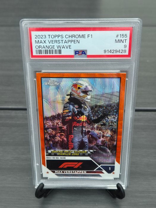 2023 Topps Chrome F1 Max Verstappen #155 Orange Wave /25 PSA 9 Graded card