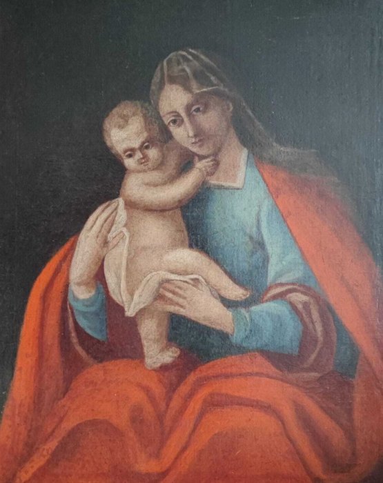 Italiensk skole (XVIII) - Madonna con Bambino - NO RESERVE