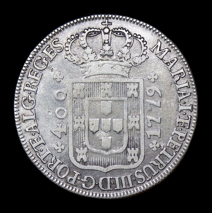 Portugal D Maria  D Pedro III (1777-1786) Cruzado Novo (480 Reis) 1779 - Coroa Baixa - Escassa