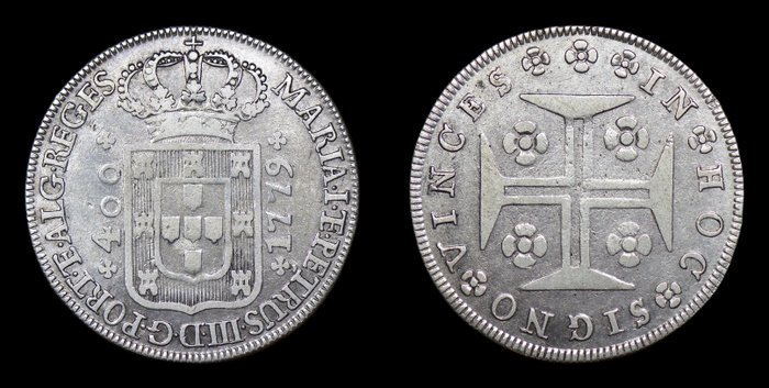 Portugal D Maria  D Pedro III (1777-1786) Cruzado Novo (480 Reis) 1779 - Coroa Baixa - Escassa