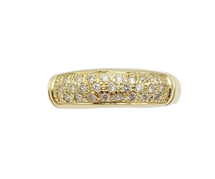 Ring - 18 kraat Gulguld -  0.20ct. tw. Diamant (Natur)