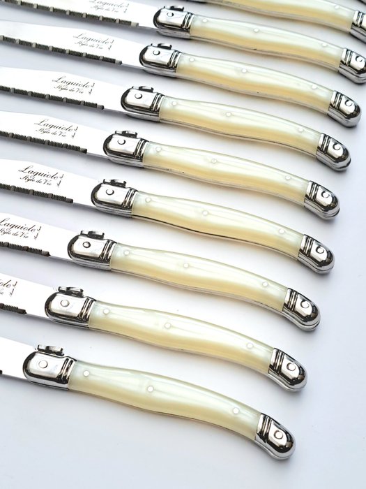 Laguiole - 12x Steak Knives - Pearl - style de - Bordknive sæt (12) - Rustfrit stål