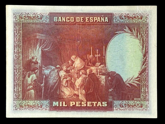 Spanien. - 1000 Pesetas - 1928 - Fernando III - Sin Serie - (B004) - Pick 78  (Ingen mindstepris)