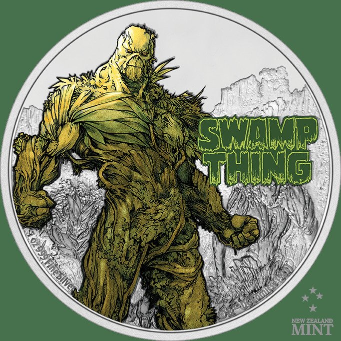 Niue. 2 Dollars 2021 DC Comics 50 Jahre Swamp Thing 1 oz mit BOX und COA