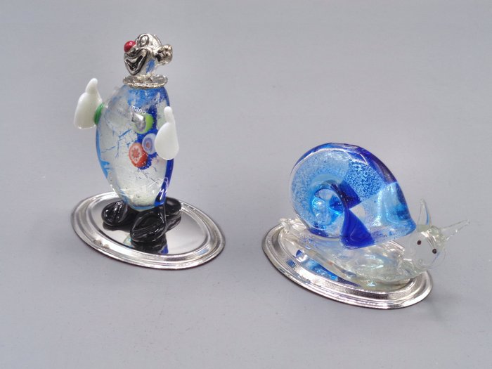 PG-MIANI Argenteria - Statuette - Murano (2) - .925 sølv, og Murano glas