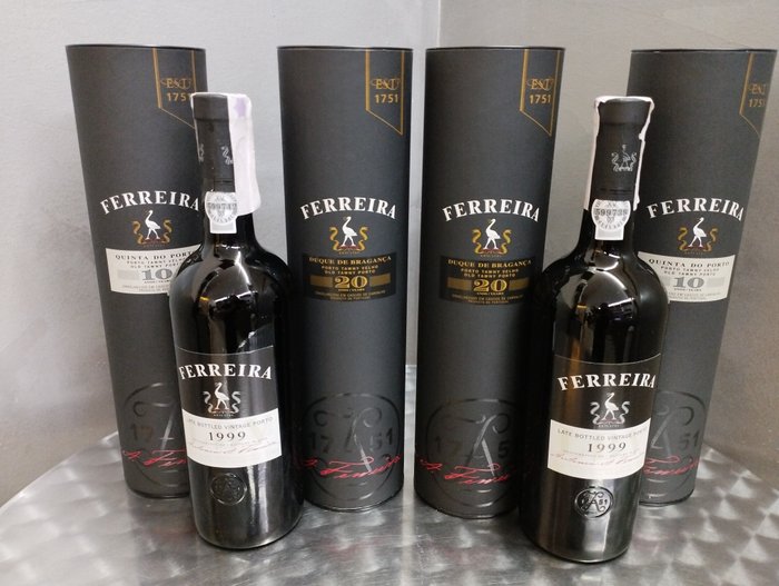 1999 Ferreira - 10 years old Tawny, 20 years old Tawny, Late Bottled Vintage Port -  Porto  - 6 Flasker (0,75 L)