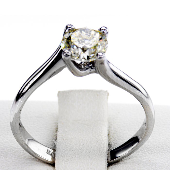 Ingen mindstepris - Forlovelsesring - 14 karat Hvidguld -  1.02ct. tw. Diamant (Naturfarvet)