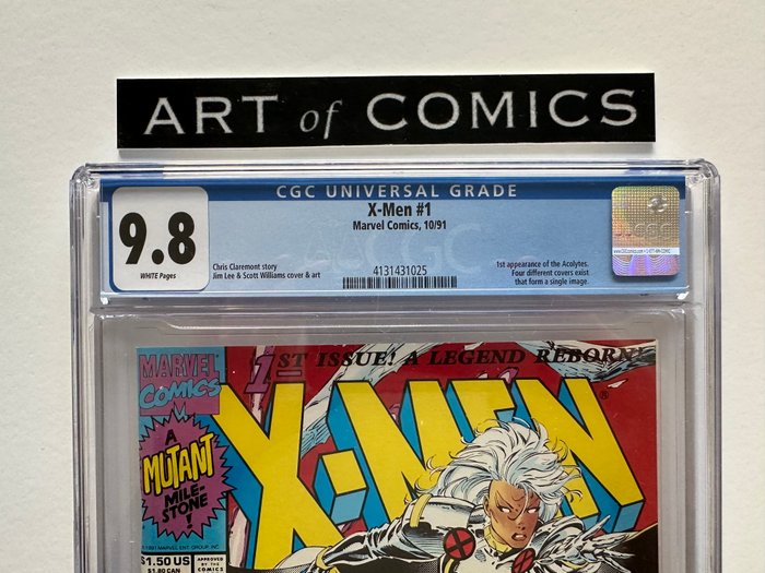 X-Men #1 - 1st Appearance Of The Acolytes - Cover A - CGC Graded 9.8! - Extremely High Grade!! - White Pages! - 1 Graded comic - Første udgave - 1991