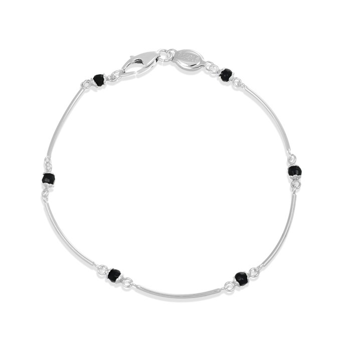 Armbånd - 18 kraat Hvidguld -  0.36ct. tw. Onyx