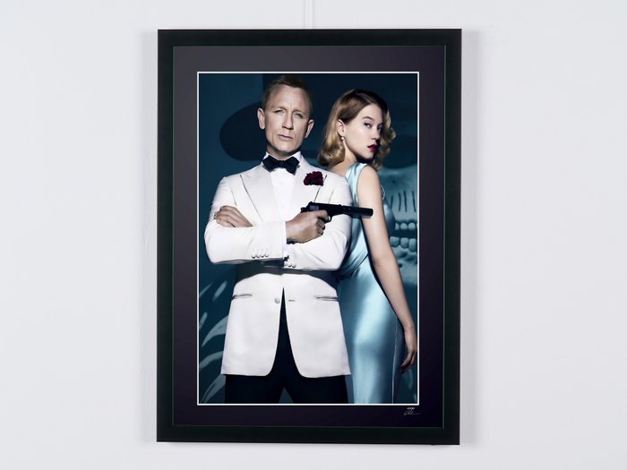 James Bond 007: Spectre, Daniel Craig as « James Bond 007 » , Léa Seydoux as « Madeleine - Fine Art Photography - Luxury Wooden Framed 70X50 cm - Limited Edition Nr 02 of 30 - Serial ID - Original Certificate (COA), Hologram Logo Editor and QR Code - 100% New items.