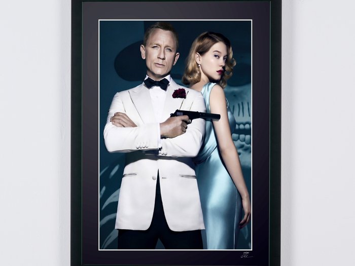 James Bond 007: Spectre, Daniel Craig as « James Bond 007 » , Léa Seydoux as « Madeleine - Fine Art Photography - Luxury Wooden Framed 70X50 cm - Limited Edition Nr 02 of 30 - Serial ID - Original Certificate (COA), Hologram Logo Editor and QR Code - 100% New items.