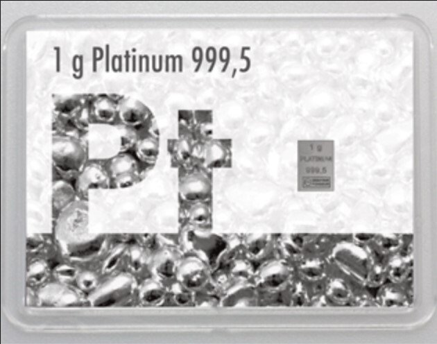 1 gram - Platin - Valcambi - Med certifikat  (Ingen mindstepris)