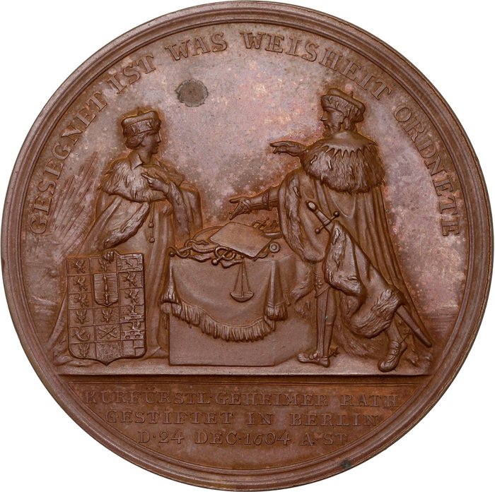 Tyskland, Emperie Frederick William III of Prussia. Historical Medal 1805 Berlin "Prussia 200 Years of the Council of State". Von F. Loos