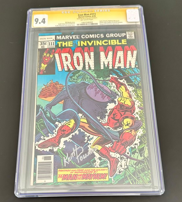 Invincible Iron Man #111  - Signed By Keth Pollard - Jack Of Hearts, Magdam Masque, Soviet Super-Soldiers Appearance - Iron Man #111 CGC 9.4 Signature Series 6/78 Keith Pollard - 1 Signed graded comic - Første udgave - 1978 - CGC 9.4