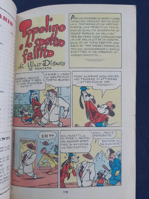 Topolino n. 38 - con bollino club, punti  concorso e giochi non compilati - 1 Comic - Første udgave - 1952