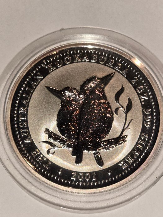 Australien. 2 Dollars 2001  Kookaburra, 2 Oz (.999)  (Ingen mindstepris)