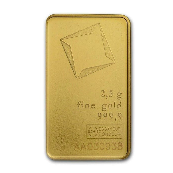 2,5 gram - Guld 999 - Valcambi - Forseglet  Med certifikat