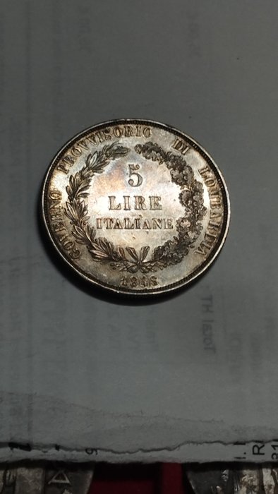 Italien. Lot 3 monnaies argent (120 Grana 1836 Deux Siciles, 1848 Lombardie, 5 Lire 1852 Genes)