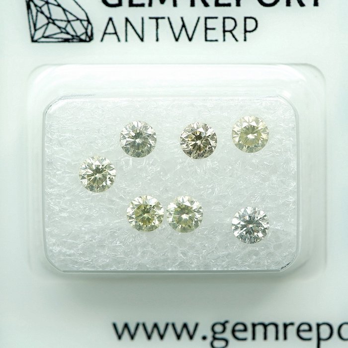 7 pcs Diamant  (Natur)  - 1.00 ct - I1, SI1 - Gem Report Antwerp (GRA)