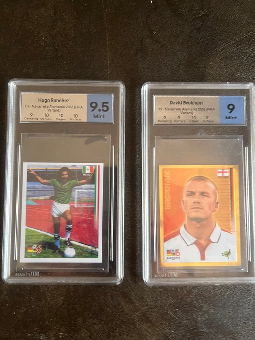 2006 Navarrete World Cup David Beckham  Hugo Sanchez MTG 9.5 - 2 Graded sticker