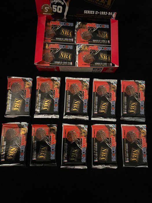 1993/94 NBA Hoops Series 2 - 5th anniversary - 10 Pack - Næsten så god som ny (NM)