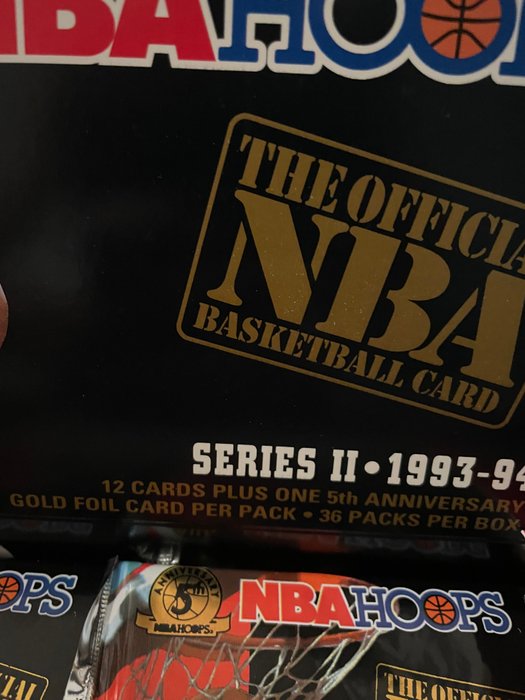 1993/94 NBA Hoops Series 2 - 5th anniversary - 10 Pack - Næsten så god som ny (NM)