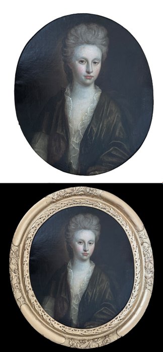 Sir Godfrey Kneller (1646-1723), Circle of - A half - length portrait of a noble lady