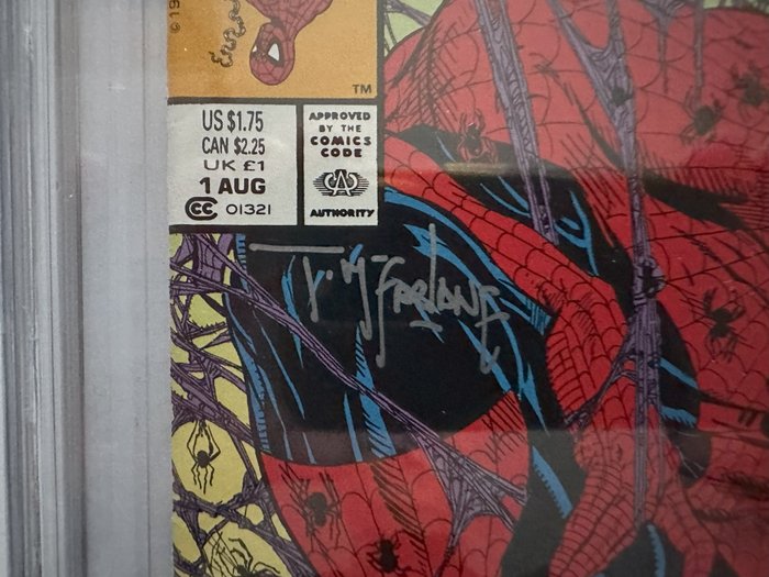 Spider-Man #1 - Regular Edition - Signed By Todd  McFarlane - Lizard Appearance - CGC Graded 9.2 - Very High Grade! - White Pages! - 1 Signed graded comic - Første udgave - 1990