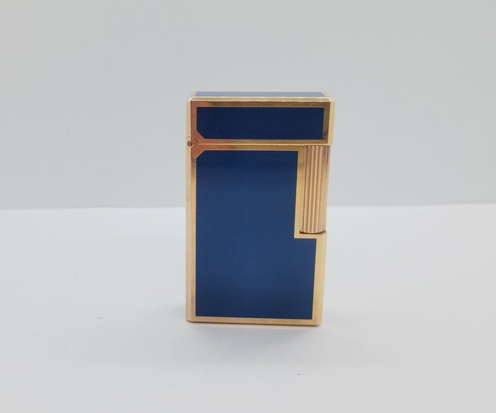 S.T. Dupont - L1 Blue lacquer and gold plated - Lighter - Forgyldt, Lak