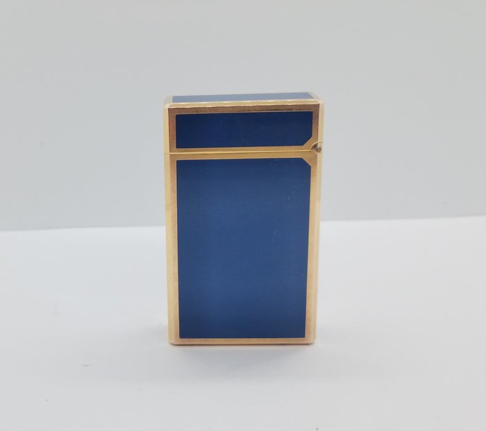 S.T. Dupont - L1 Blue lacquer and gold plated - Lighter - Forgyldt, Lak