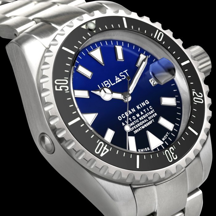 Ublast - " NO RESERVE PRICE " Ocean King - Sub 200 ATM - UBOK45200BBU - Ingen mindstepris - Automatic Swiss MOVT - Mænd - Ny