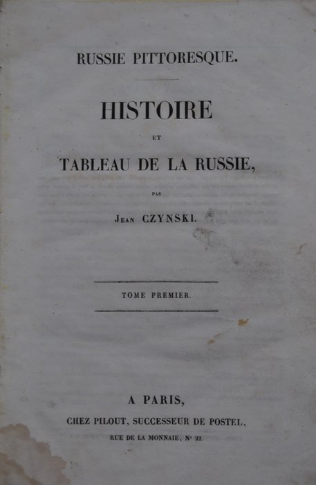 Jean Czynski - Russie Pittoresque - 1837