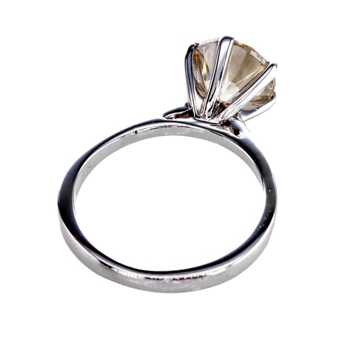 Ingen mindstepris - Forlovelsesring - 14 karat Hvidguld -  3.01ct. tw. Diamant (Naturfarvet)