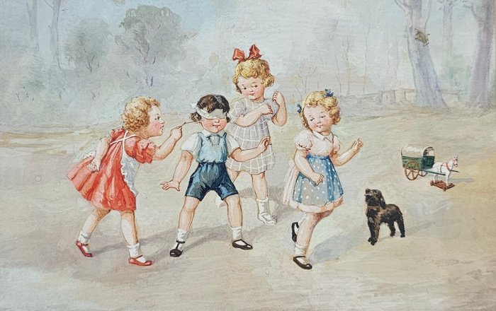 Swiss School (XX) - Children playing happily