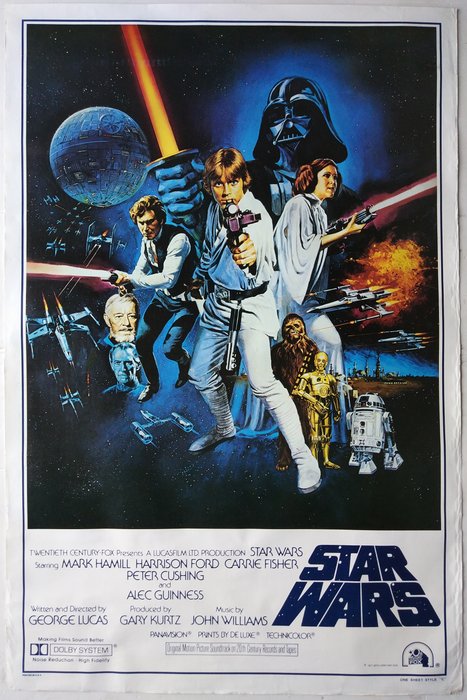 Tom Chantrell - Star Wars Episode IV: A New Hope - RARE !! (1977) 1st US Release bootleg Poster - One Sheet - Style C - Rolled - Near MINT - No Reserve