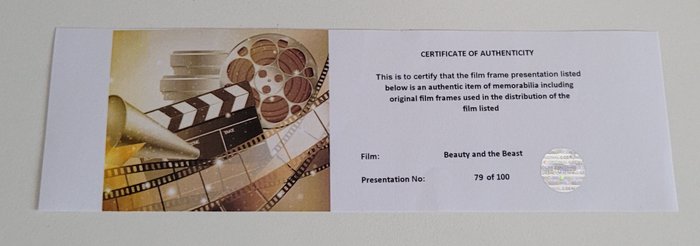 Beauty and the Beast - Framed Film Cell Display with COA