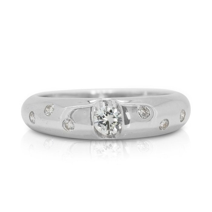 Ring - 18 kraat Hvidguld -  0.29ct. tw. Diamant (Natur)  - Diamant