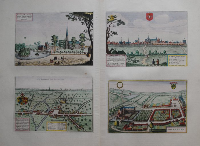 Belgien - Elverdinge, Roesbrugge, Lo, Zottegem; J. Blaeu - [4 afbeeldingen] - 1621-1650