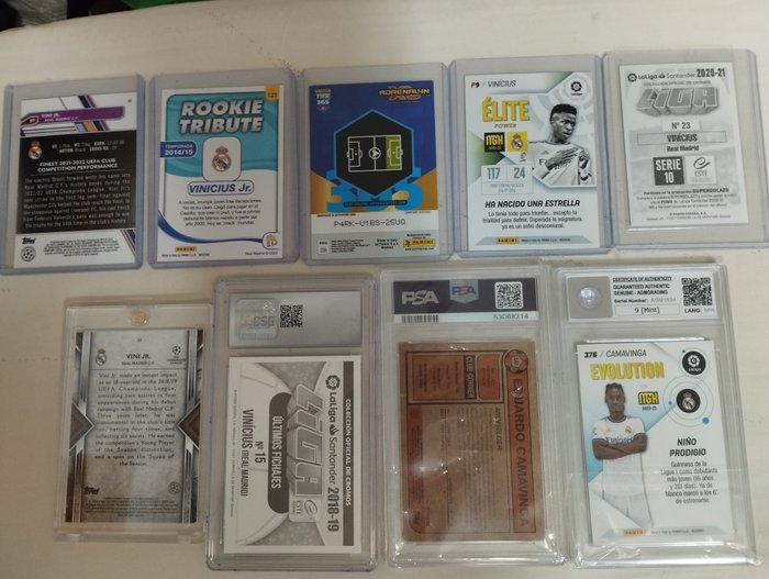 Panini/Topps Mixed collection - Including Autographed Camavinga + Rookie Vinicius + Parallel etc.