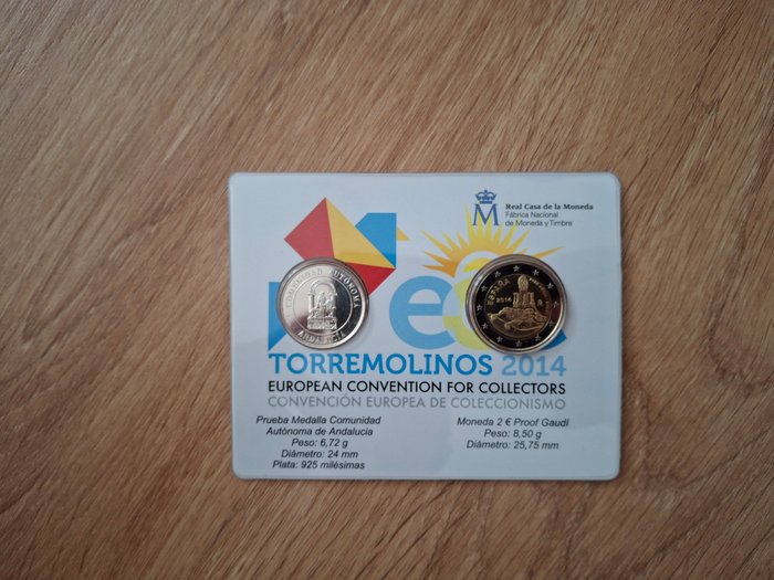 Spanien 2 Euro 2014 "Park Güell" (Coincard Torremolinos)  (Ingen mindstepris)