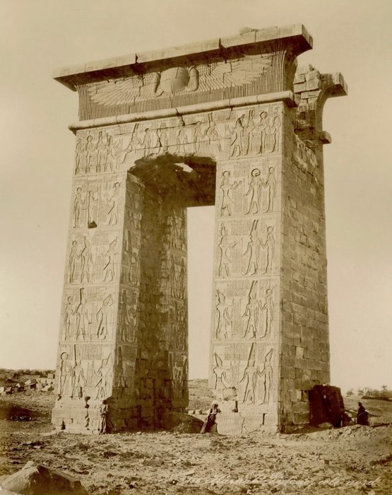 Felix Bonfils (attributed to) - (Karnak, Egypt) Amun Temple Gate at Karnak, Egypt, 1890´s