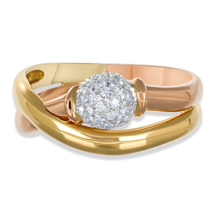 Ring - 18 kraat Hvidguld -  0.22ct. tw. Diamant (Natur)