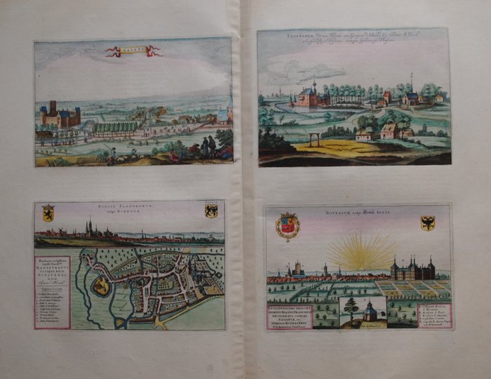 Belgien - Gavere, Ninove, Herdersem, Ronse; J. Blaeu - [4 afbeeldingen] - 1621-1650