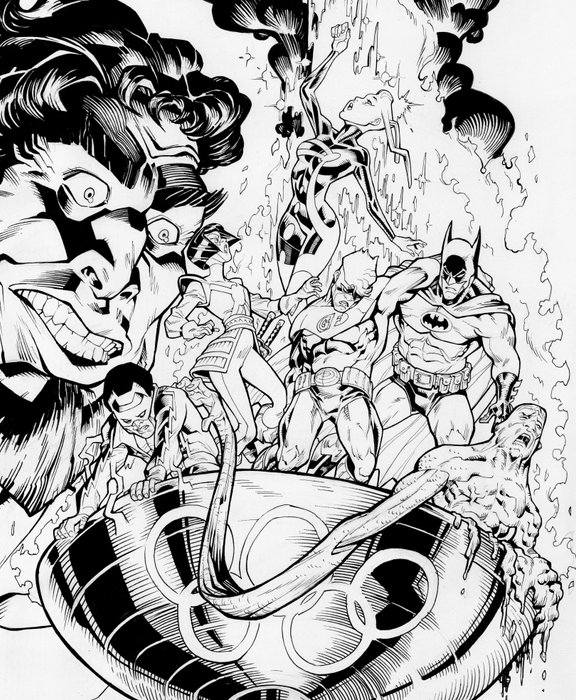 Domenech, Sergi Original page - DC - Batman and the Outsiders #14: The Wrath of Zeus (1984) – Original Cover Recreation